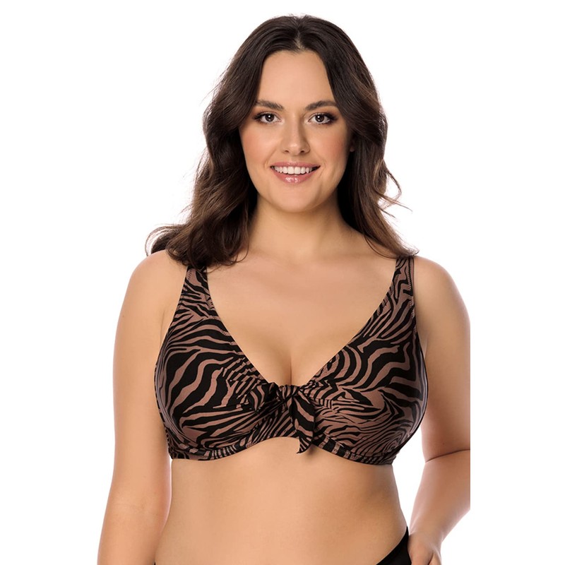 VIVISENCE Bikini Bra Women's Swimwear Soft Cups Striped Adjustable EU