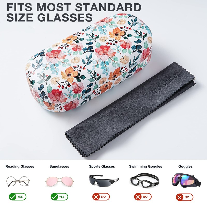 molshine Sunglasses Case Hard Shell Leather Classic Large Glasses Case