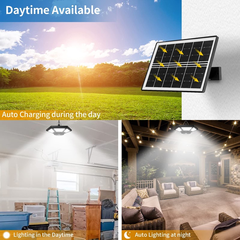 Aqonsie Solar Shed Light Indoor Outdoor Solar Powered Pendant Daytime