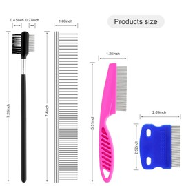GUBCUB Pets Grooming Comb Kit for Small Dogs Puppies For Tear Stain Remover, 2-in-1 with Round Teeth to Remove Knots Crust Mucus