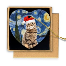 Christmas Ornament Heart-Shaped Keepsake Cat Christmas Ornaments Gifts for Cat Lovers Ornaments Gifts Christmas Pets Bengal Cat