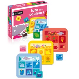 Nathan 31039 – BOARD GAME – Educational Game – Loto of colours
