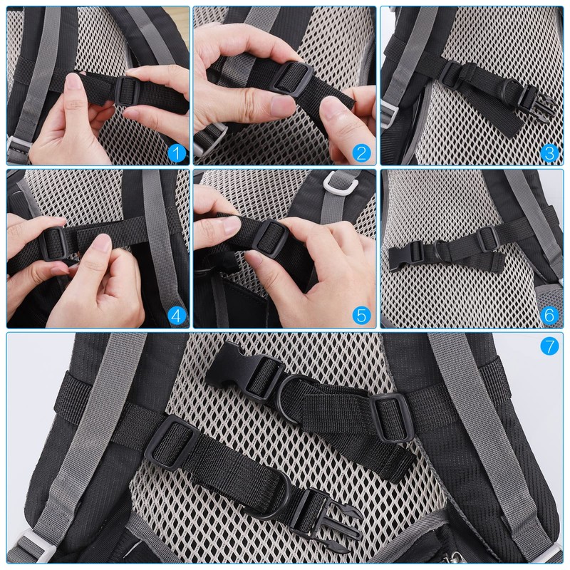 Zocipro 2Pcs Backpack Chest Strap, Adjustable Backpack Straps Belt with