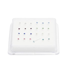 Red Crimson Pack of 24/8 Colour 925 Sterling Silver Claw Set Nose Studs