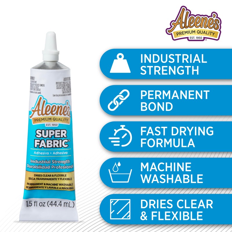 Aleene's Super Fabric Glue, Platinum Bond Adhesive, Super-Strong, Ultra Flexible,
