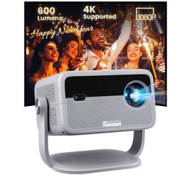 Futuzen Smart Projector 600 ANSI, Native 1080P 4K Support, WiFi 6 & Bluetooth 5.2, Auto Keystone & Focus, Built-in Apps, Portable Movie Projector for Bedroom & Outdoor