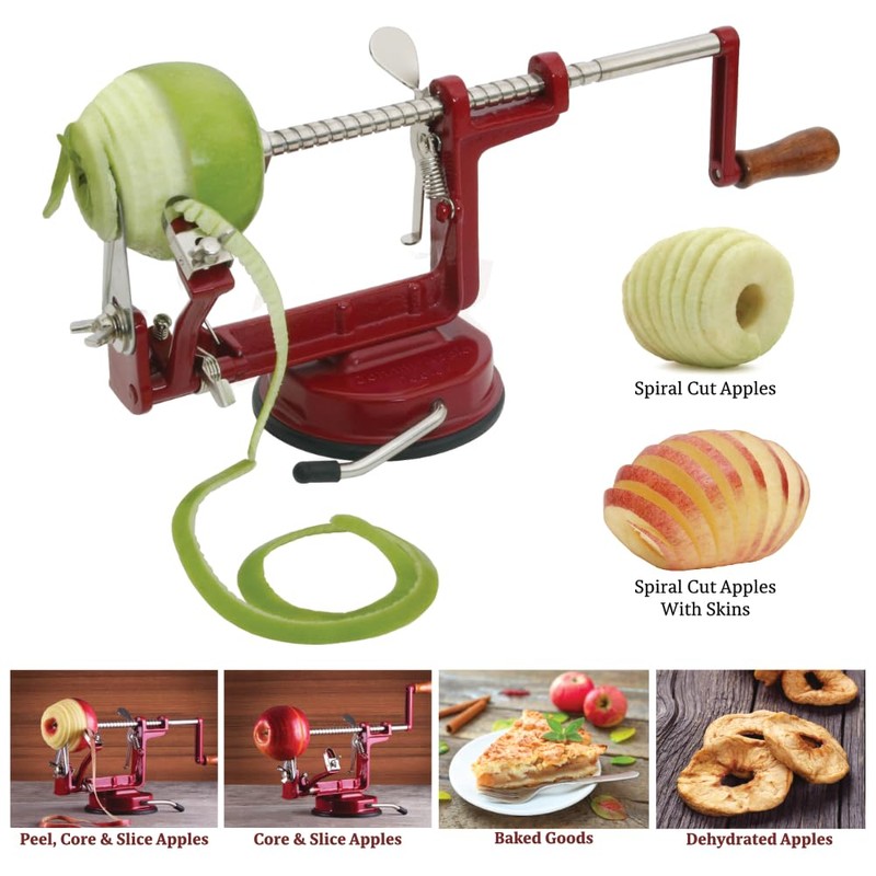 Johnny Apple Peeler, Corer, Slicer, Pie Maker, Stainless Steel Blades,