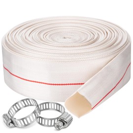 Pool Backwash Hose 2-1/2” × 100 ft Heavy Duty PVC Water Discharge Hose General Purpose Flexible Reinforced Lay Flat Pump Drain Pipe for Water Transfer Applications (2.5in-100ft, No Leak)