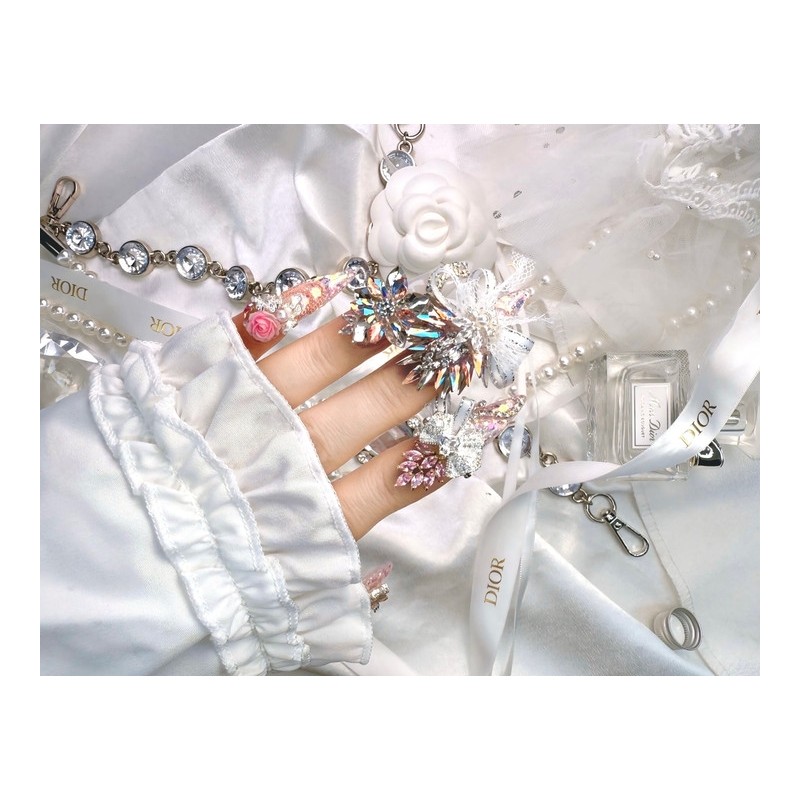  1122 Lovely Wedding Nails Nail Queen Handmade Nail Tips