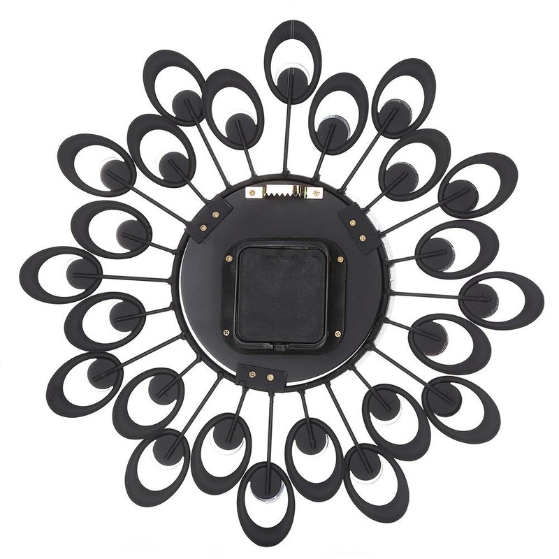 European Style Flower Clock Iron Art Battery Operated Mute Easy