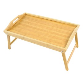 Bamboo Bed Table Bed Tray Breakfast Tray with Foldable Legs Bed Table Serving Tray Dinner Tray
