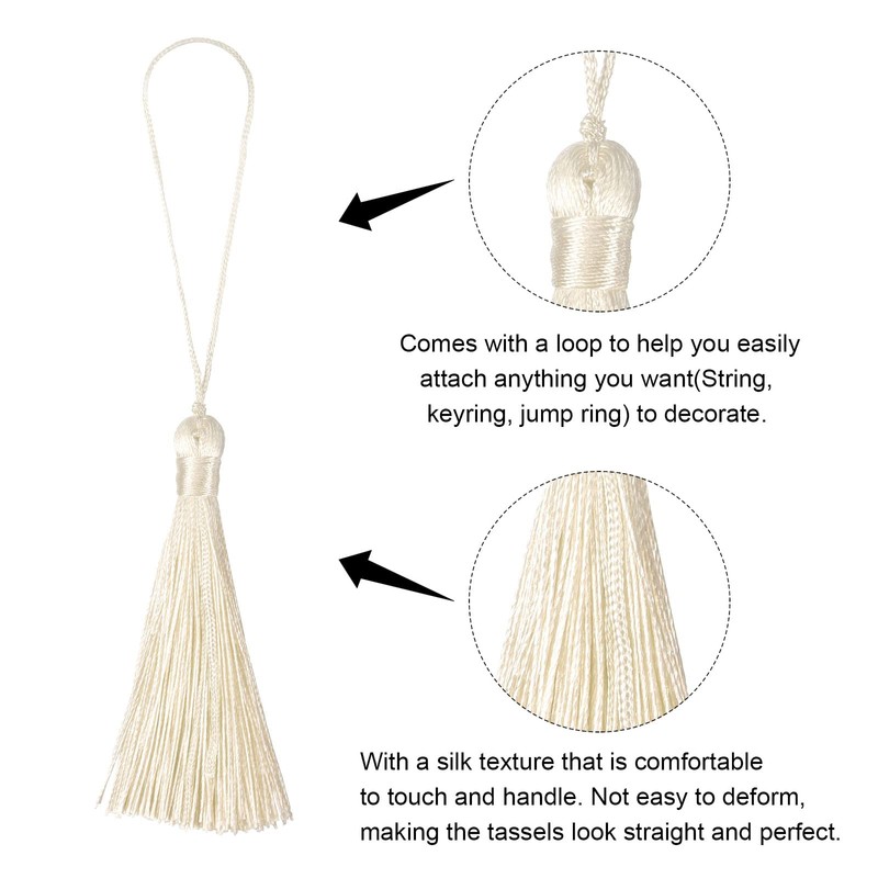 sourcing map Bookmark Tassels - 8Pcs 6.5" Silky Soft Mini