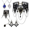 Zaky 5 Piece Vampire Character Necklace Gothic Retro Dark Earrings