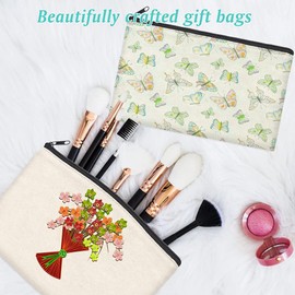 Yoiimiya 24Pieces Craft DIY Canvas Pen Pencil Case- Invoice Bill Bag Makeup Bag Cosmetic Bag Toiletry Pouch
