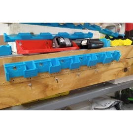 Made by Mitchell BL10xx 6-slot Battery Rack compatible with Makita 12V CXT Lithium Wall Mount Latching Storage Rack 12V BL1021B, BL1041B USA PN MK12x6-WR