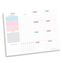 52 Sheets of Colorful Weekly Planner - A4 Tear-Off Study and Revision Planner Pad Time Management,To Do List Pad for Exams Academic Personal Journal Meal Workout Fitness Meal Planning Work Student