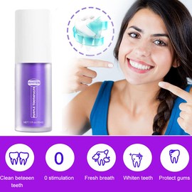 Purple Teeth Whitening Toothpaste,Lila Zahnpasta,Lila Aufhellende Zahnpasta,Whitening Zahnpasta,Zahnaufhellung Zahnpasta,Lila Zahnaufhellung,Zahnfleckenentfernung Zahnfarbkorrektor für Weiße Zähne