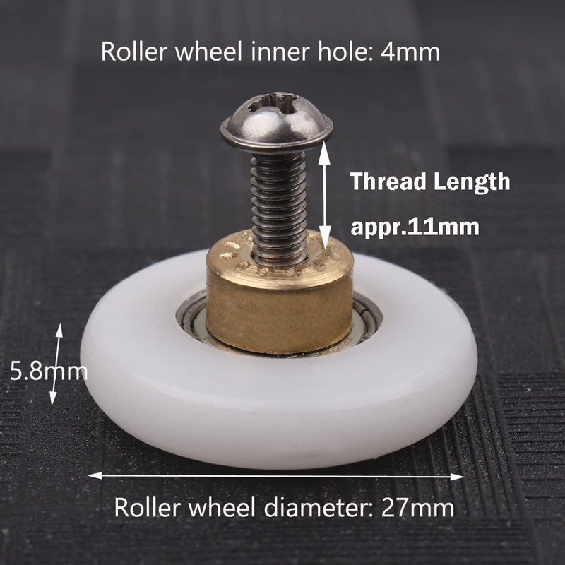 Atoplee 4 pcs Shower Door Rollers Runners Wheels - Replacement