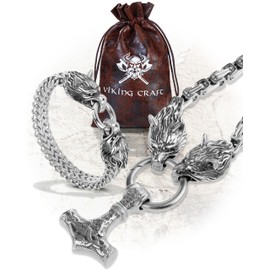 VIKING CRAFT Viking Necklace Men's Stainless Steel – 60 cm Viking Jewellery Chain Men – Viking Decoration, Viking Chain, Viking Gifts for Men Jewellery, LARP, Stainless Steel