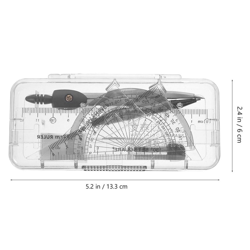 Operitacx 3 Boxes Drawing Tool Geometry Compass Triangle Ruler Compass