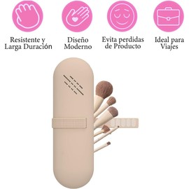 Funda para brochas de maquillaje con broche Estuche organizador de maquillaje, Neceser. Protección para tus brochas de maquillaje. Soporte de viaje portátil impermeable (Nuez)