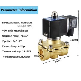 adahill Float Valve,AC110V Automatic Water Level Control Switch with Brass Solenoid Valve,Automatic Water Shut Off Valve for Water Pump, Pool, Water Tank, Livestock Troughs