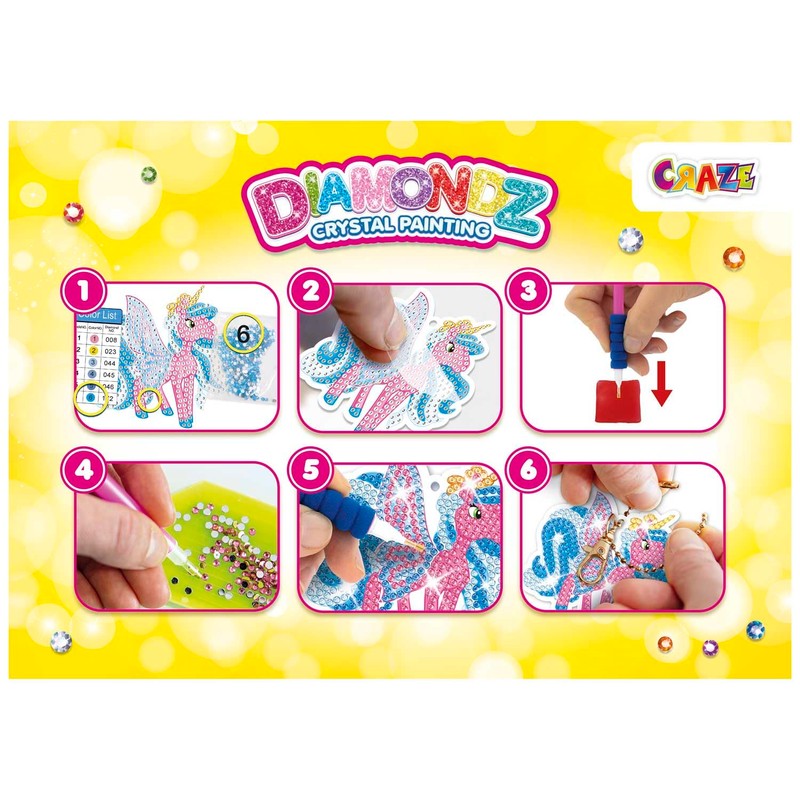 CRAZE DIAMONDZ Keychain Set Galupy Unicorn - Diamond Painting Children's