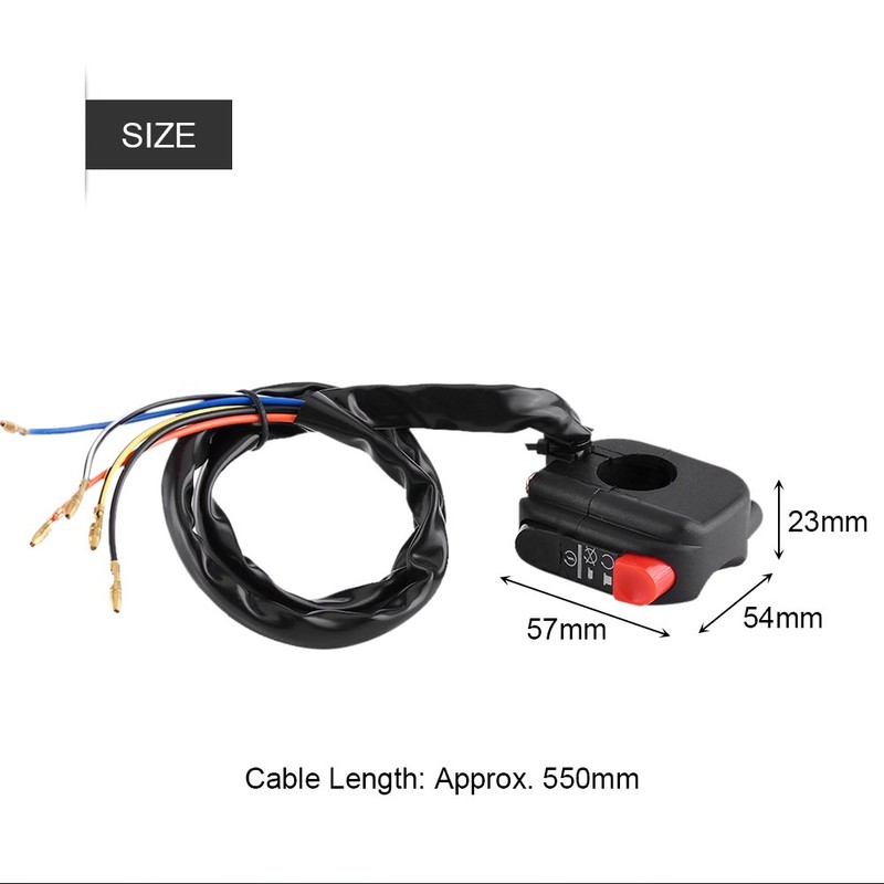 Keenso Handlebar Control Switch Handlebar Mount ON/OFF Control Switch Motorcycle
