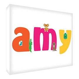Feel Good Art Diamant Poliert Baby Andenken/Token Cute Illustrationen und Girl 's personalisiert mit Name (10,5 x 15 x 2 cm, mittel, lhv-amy)