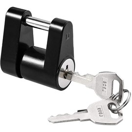 CZC AUTO Black Trailer Hitch Coupler Lock, Dia 1/4 Inch, 3/4 Inch Span for Tow Boat RV Truck Car's Coupler (1 Pack, Black)