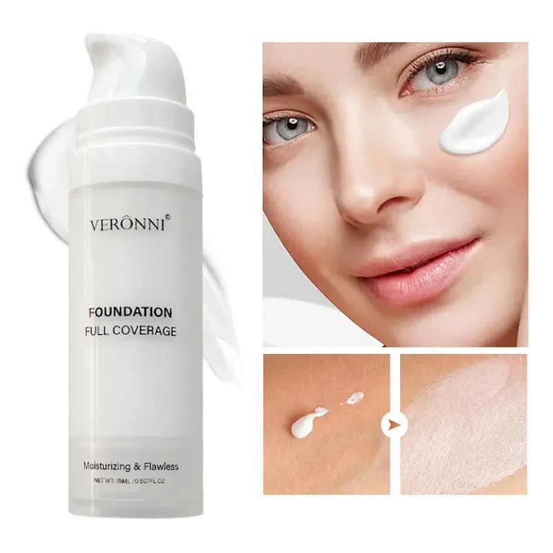 Base De Maquillaje Blanca Veronni, 2 Unidades De 15 Ml,