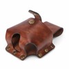 TOURBON Large Genuine Leather Tape Measure Holder Belt Pouch Electricians