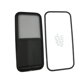 labwork 48W x 22H Aluminum Alloy Tempered Glass Window Horizontal Slider RV Window Cargo Trailer W/ Screen Black