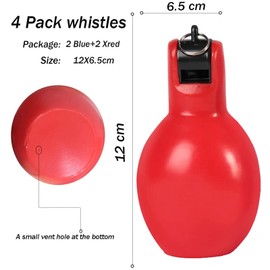 Dingfeiyu 4 Pack Hand Squeeze Whistles for Coaches, Physical Education Instructor Dog Trainer, Kids Educational Toy Gift