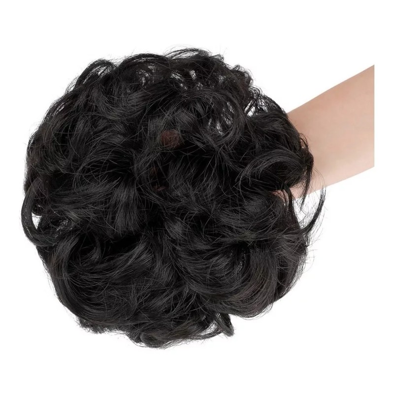 Felendy Scrunchie Con Rodete Postizo Ondulado Y Despeinado, 2 Piezas