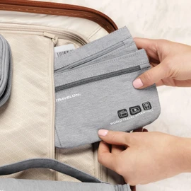 Travelon World Travel Essentials - Conjunto de viaje, color gris jaspeado, talla única, Brezo gris, Una talla, Travelon World Travel Essentials Set
