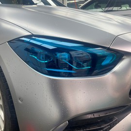 12 by 48 inches Self Adhesive Auto Car Tint Headlight Taillight Fog Light Vinyl Smoke Film Sheet Sticker Cover (Blue)