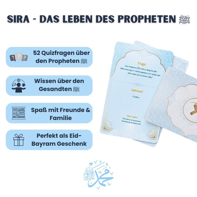 Islamic Game Quiz Cards Prophet Muhammed and Islam Gift Eid