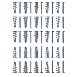 TPZORJX Pack of 50 Plasterboard Dowels, Self-Drilling - Plasterboard Dowels, Self-Blocking, Cavity Dowels, Metal with Screws, Dowels for Plasterboard, Stone, Bricks, Concrete, Plasterboard Panels