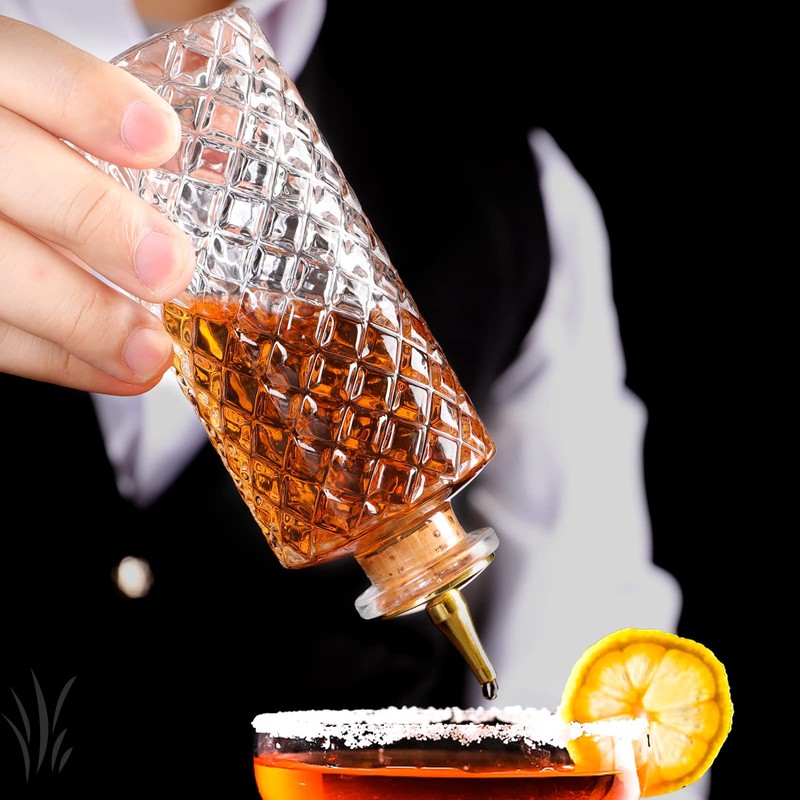 SuproBarware GLass Bitters Bottle 8pcs Set for Cocktail with Zinc