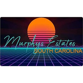 Murphys Estates South Carolina 4 X 2.25-Inch Vinyl Decal Stiker Retro Neon Design