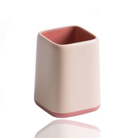 Desk Pencil Cup Stand Two-Tone Pencil Cup Pot Desk Pen Holder Organizer Makeup Brush Holder for Student Kids Girls Boys (Flesh-colored)