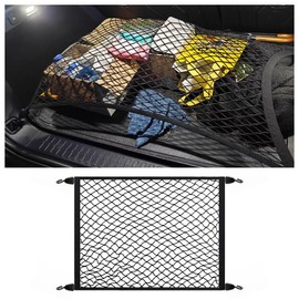 31.5×23.62" Stretchable Cargo Net for SUV,Highly Elastic Truck Cargo Net with 4 Hooks for Holding Objects Securely,Large Capacity Trunk Net for SUV Organizer and Storage