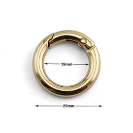 JCBIZ 6pcs 19x29mm Round Spring Snap Hooks Clip DIY Accessories for Handbag Purse Shoulder Strap Key Chains Buckle Zinc Alloy Circle Round Metal Spring Key Ring(Gold)