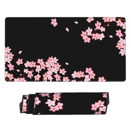 Smoaffly Desk Pad,Cherry Blossom Desk Mat Extended Large for Office Work & Game,Non-Slip Rubber Base and Stitched Edges,Suitable for Offices,Keyboards,Computers and Laptops 31.5" X 15.7"