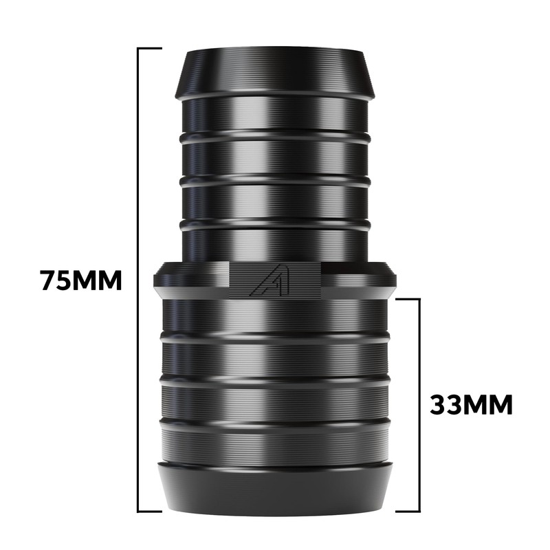 38mm > 35mm Plastic Hose Straight Fitting Reducer Pipe Reducing
