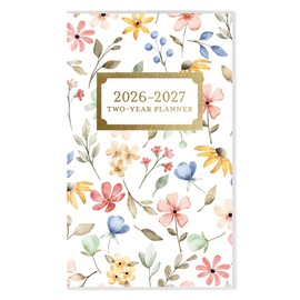 Graphique 2 Year Pocket Planner | 29 Month Organizer, Aug. 2025 – Dec. 2027 | Monthly Calendar & Notes Spreads | Marked Holidays | Happy Floral | 3.75” x 6"