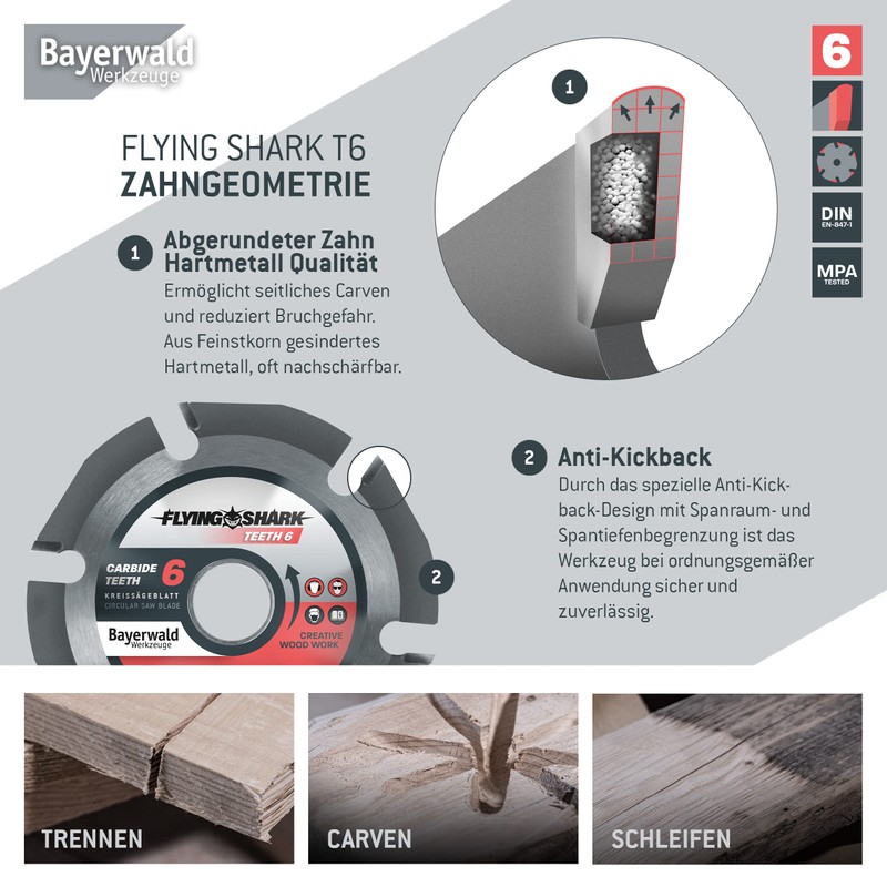 Bayerwald Flying Shark Diameter 125 mm (6 Teeth) Wood Saw