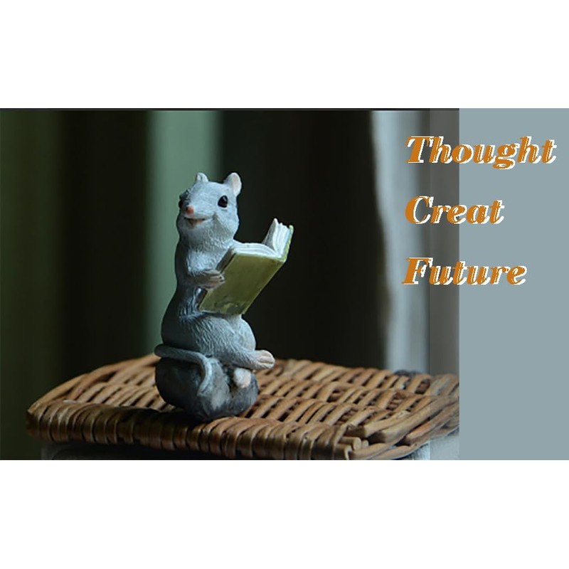 Gemmia Miniature Fairy Garden Reading Squirrel Figurines- Love Reading Squirrel