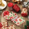 JarThenaAMCS Christmas Wired Edge Ribbons Gingerbread Man Candy Cane Ribbons